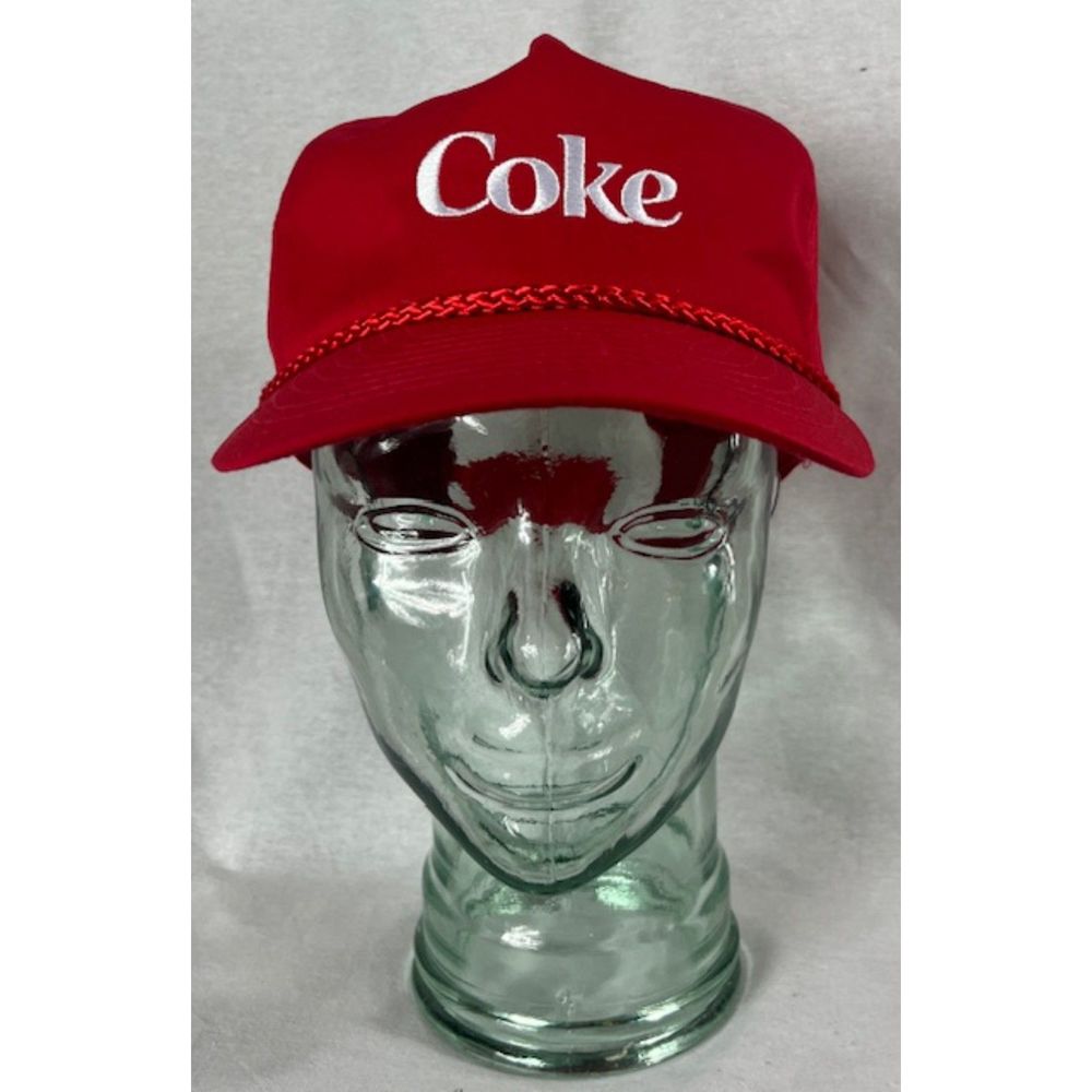 Vintage Coke Coca-Cola Embroidered White Logo Snapback Hat Cap Adjustable